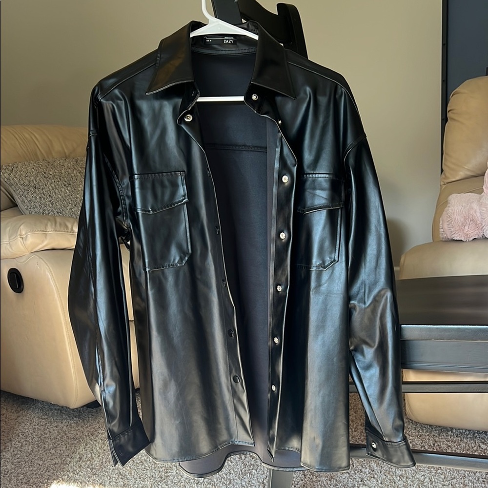 Women’s Black Faux Leather Jacket